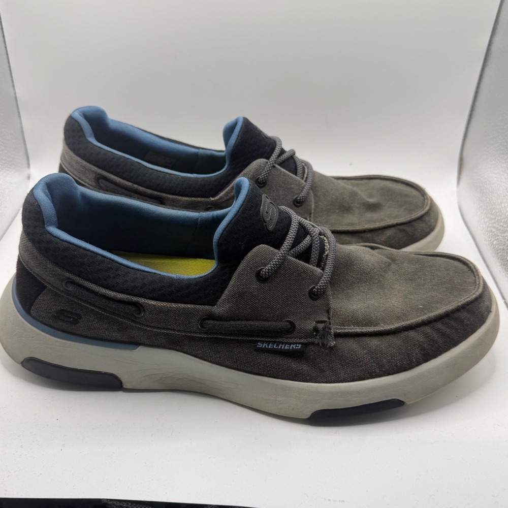 Skechers Classic Fit Air Cooled Memory Foam Slip On Boat Shoes Sz Mens 11 Grey